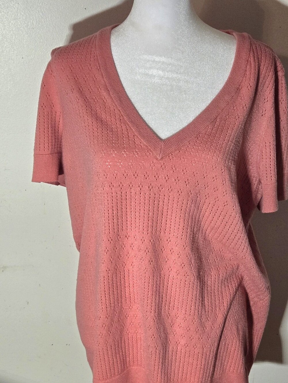 Torrid Women’s Coral V-Neck Short Sleeve Knit Top